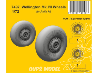 Cmk kit resine 7497 Roues Wellington Mk.II pour kits Airfix 1/72