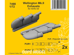 Cmk kit resine 7498 Échappements Wellington Mk.II pour kits Airfix 1/72