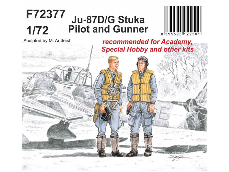 Cmk figurine F72377 Pilote et tireur du Junkers Ju-87D/G Stuka 1/72