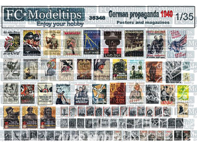 FC MODEL TREND accessoire diorama 35348 Affiches propagande Allemande 1940 1/35