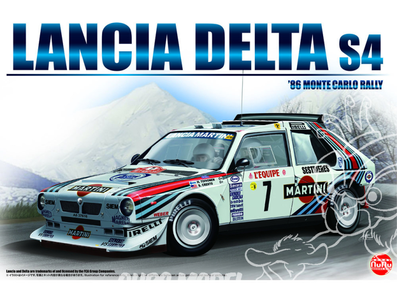 NuNu maquette voiture de Rallye PN24030 LANCIA DELTA S4 ’86 Monte Carlo Rallye 1/24