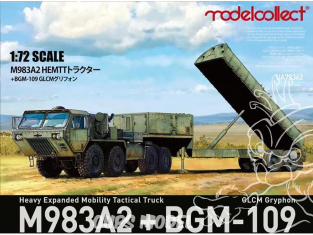 Modelcollect maquette militaire UA-72362 Camion tout-terrain U.S M983A2 benne et remorque benne basculante BGM-109 1/72