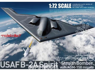 Modelcollect maquette avion UA72214 Bombardier furtif B-2A Spirit de l'USAF avec missile AGM-158 1/72