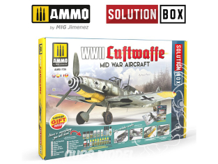MIG Solution Box 7726 WWII Luftwaffe Mid War Aircraft Couleurs et vieillissement - Livre Français (multilangues)