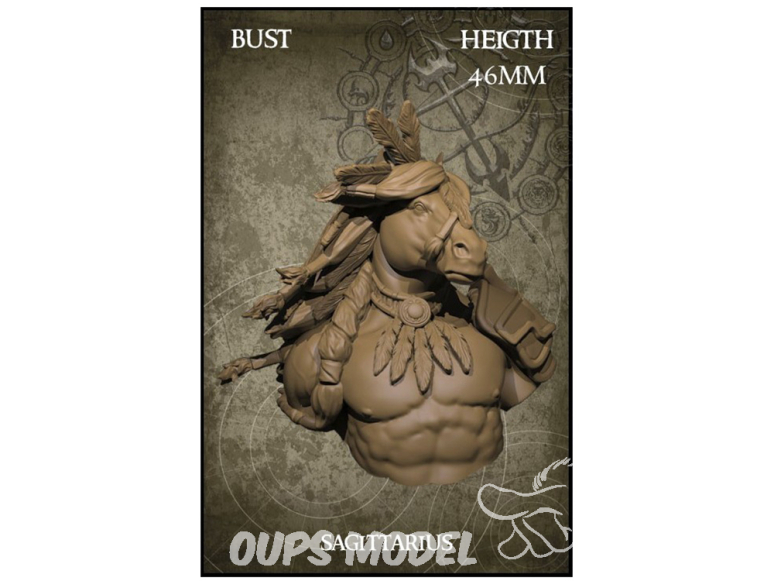 Yedharo Models figurine résine 0163 Buste Zodiaque Sagittaire hauteur 46mm