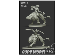 Yedharo Models figurine résine 0675 Femelle Wolfriders 2 miniatures Echelle 30mm