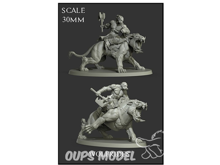 Yedharo Models figurine résine 1290 Wolfriders 2 miniatures Echelle 30mm