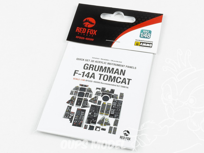 Red Fox Studio Tableaux de bord 3D avion RFQS-48099 Grumman F-14A Tomcat Tamiya 1/48