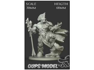 Yedharo Models figurine résine 0873 Orc Warlord V3 Echelle 30mm