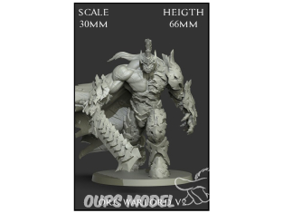 Yedharo Models figurine résine 0842 Orc Warlord V2 Echelle 30mm