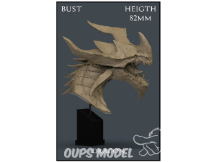 Yedharo Models figurine résine 0644 Buste de Dragon hauteur 82mm