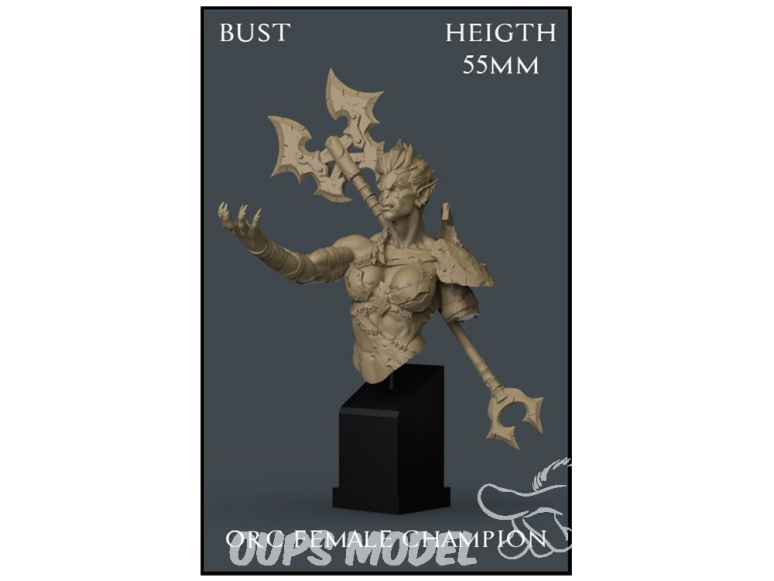 Yedharo Models figurine résine 0767 Buste Championne féminine orc hauteur 55mm