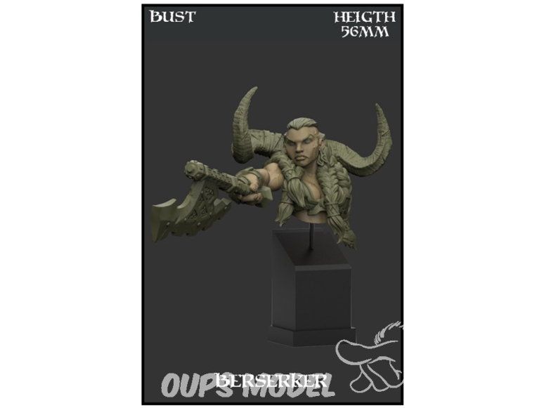 Yedharo Models figurine résine 0668 Buste Berserker hauteur 56mm