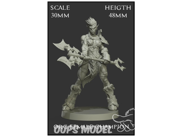 Yedharo Models figurine résine 1399 Femelle Orc Champion Echelle 30mm