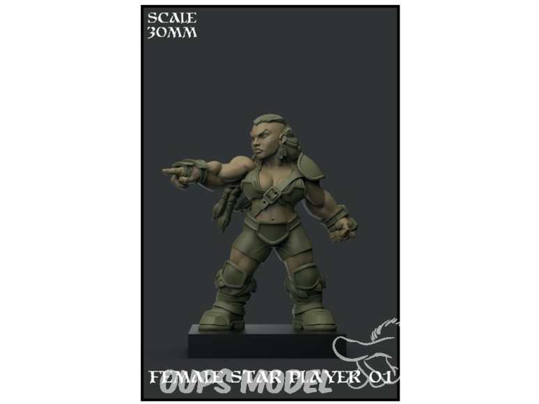 Yedharo Models figurine résine 1375 Femelle Star Player 01 Special Fantasy Football Miniature Echelle 30mm