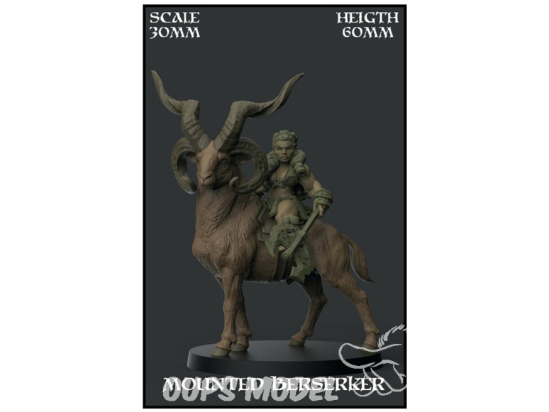 Yedharo Models figurine résine 0989 Personnage spécial Berserker monté Echelle 30mm