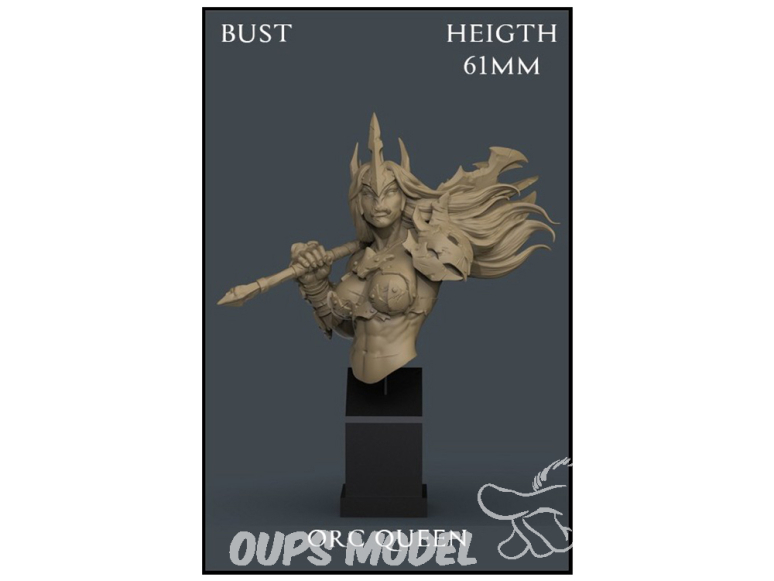 Yedharo Models figurine résine 1412 Reine Orc hauteur 61mm