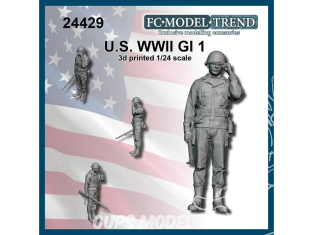 FC MODEL TREND figurine résine 24429 Soldat américain GI U.S. WWII 1/24