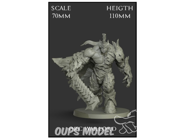 Yedharo Models figurine résine 0743 Seigneur de guerre orc Echelle 70mm