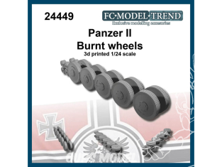 FC MODEL TREND accessoire résine 24449 Roues brulées Panzer II 1/24
