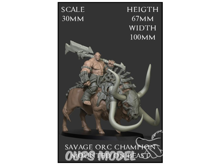 Yedharo Models figurine résine 0804 Champion orc sauvage monté sur bête 30mm