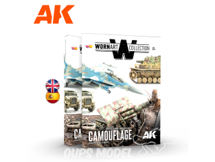 Ak Interactive livre AK4906 WORN ART COLLECTION ISSUE 04 CAMOUFLAGE en Anglais et Español
