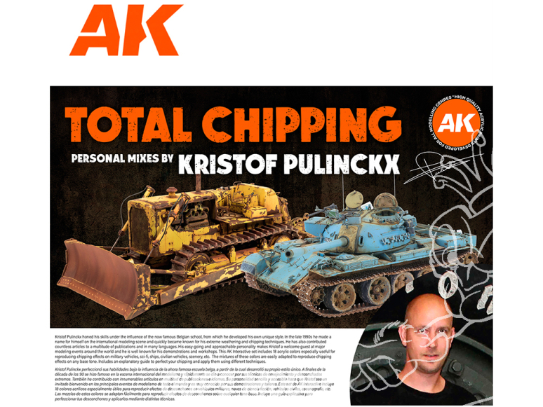 Ak interactive peinture acrylique 3G Set AK11767 SIGNATURE SET TOTAL CHIPPING KRISTOF PULINCKX SET