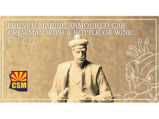 Copper State Models personnel militaire F35-0037 Homme d'équipage voiture blindée marine française avec bouteille de vin 1/35