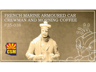 Copper State Models personnel militaire F35-0038 Homme d'équipage de voiture blindée marine française et un café du matin 1/35