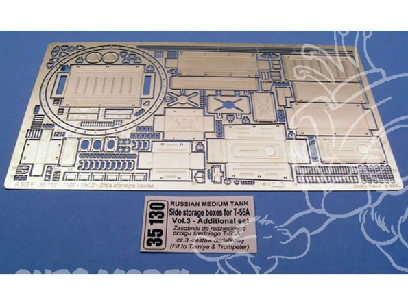 Aber 35130 Caisses de rangement lateraux pour T-55A Russian medium tank 1/35