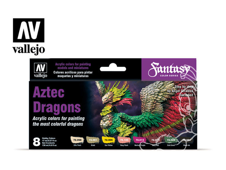 Vallejo Set Fantasy 72306 Aztec Dragons 8 x 17ml