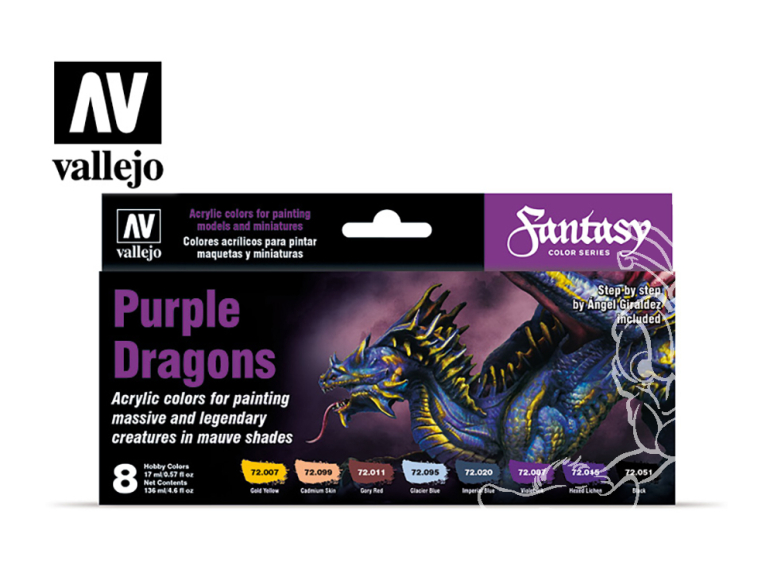 Vallejo Set Fantasy 72305 Purple Dragons 8 x 17ml