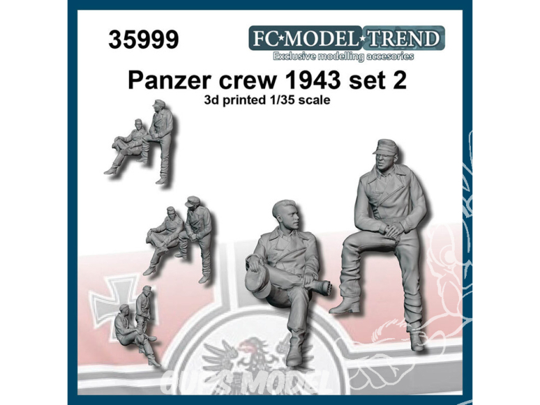 FC MODEL TREND figurine résine 35999 Equipage Panzer 1943 Set 2 1/35