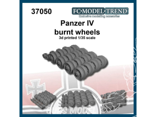 FC MODEL TREND accessoire militaire résine 37050 Roues brulées Panzer IV 1/35