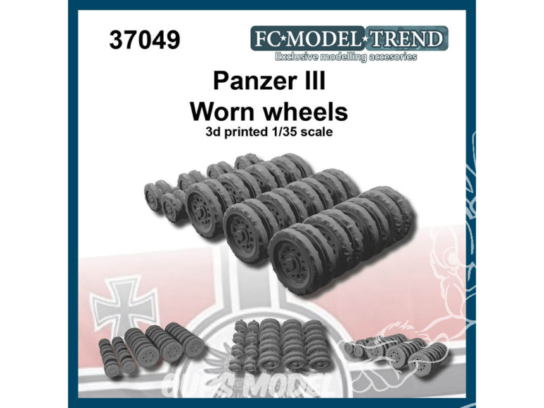 FC MODEL TREND accessoire militaire résine 37049 Roues usées Panzer III 1/35