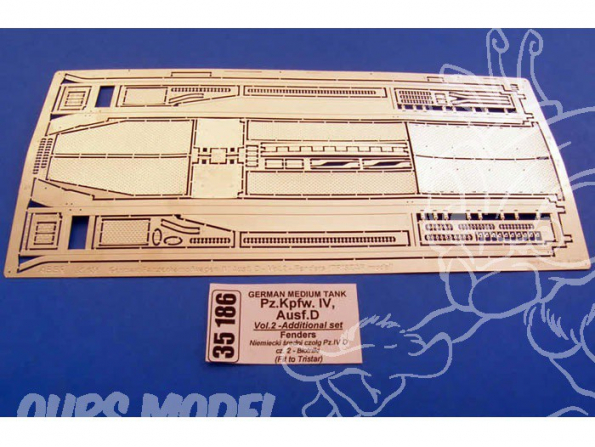 Aber 35186 Fenders pour Pzkpfw IV Ausf D German medium tank 1/35