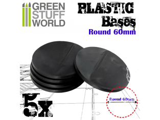 Green Stuff 507743 Socles Plastiques ROND 60 mm Noir