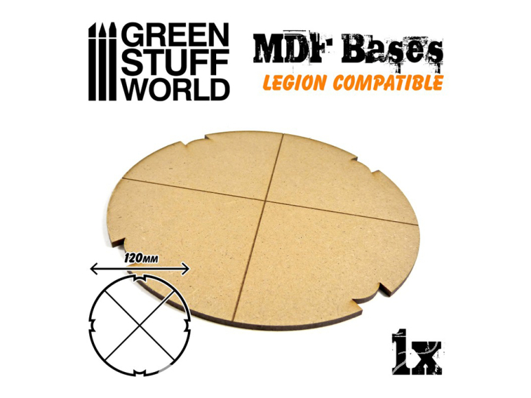 Green Stuff 507620 Socles ROND 120 mm en MDF (Legion)