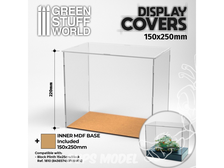 Green Stuff 506944 Vitrine ouverte 150x250mm (22cm de haut)