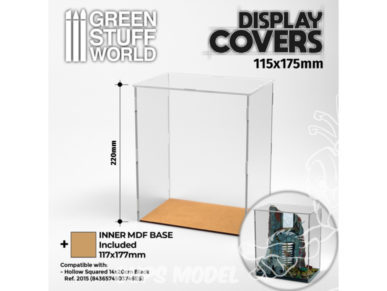 Green Stuff 506951 Vitrine ouverte 115x175mm (22cm de haut)