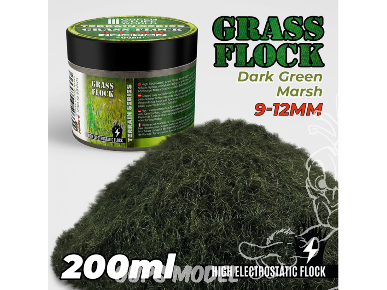 Green Stuff 506692 Herbe Statique 9-12mm HERBE DES MARAIS VERT FONCÉ 200ml