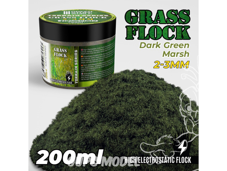 Green Stuff 506463 Herbe Statique 2-3mm HERBE DES MARAIS VERT FONCÉ 200ml