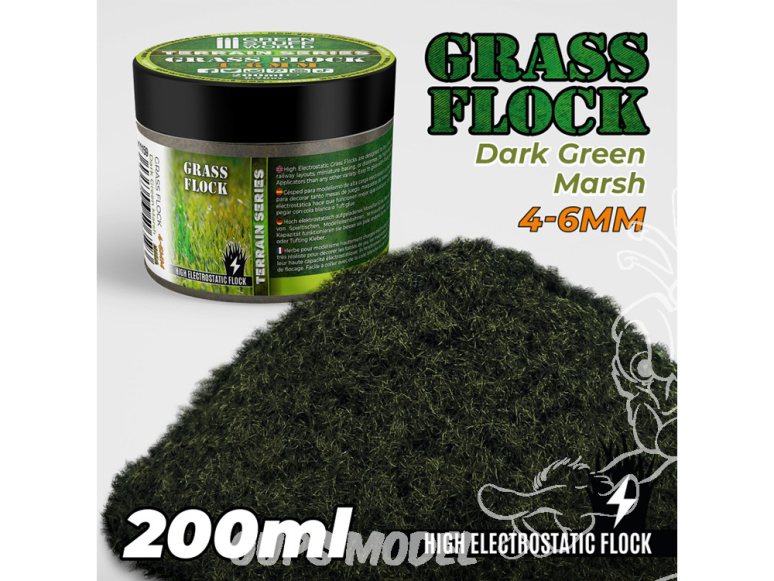 Green Stuff 506593 Herbe Statique 4-6mm HERBE DES MARAIS VERT FONCÉ 200ml