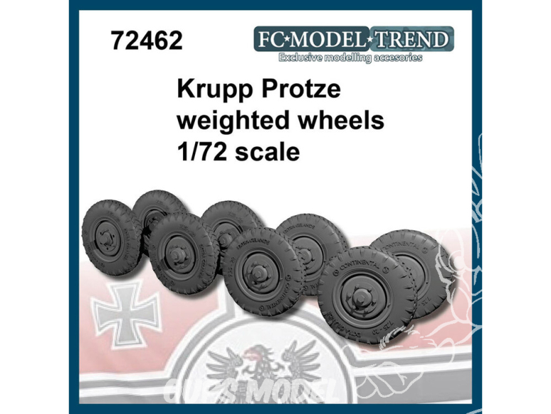 FC MODEL TREND accessoire résine 72462 Roues lestées Krupp Protze 1/72
