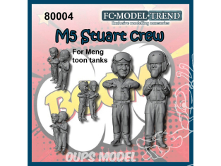 FC MODEL TREND figurine résine 80004 Equipage M5 Stuart Toon Meng