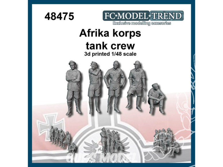 FC MODEL TREND figurine résine 48475 Equipage de char Afrika Korps WWII 1/48