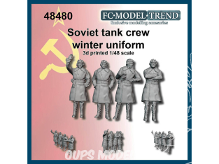 FC MODEL TREND figurine résine 48480 Equipage de char Soviétique en uniforme hiver 1/48