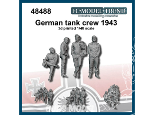 FC MODEL TREND figurine résine 48488 Equipage de char Allemand 1943 1/48