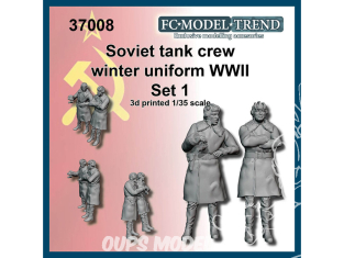 FC MODEL TREND figurine résine 37008 Equipage de char Soviétique en uniforme hiver WWII Set 1 1/35