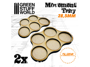Green Stuff 508818 Plateaux de Mouvement MDF 28,5mm x5 Horde
